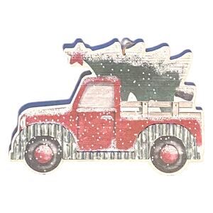 Vintage Red Truck Christmas Decor | Tree Truck Holiday Sign Farmhouse Christmas